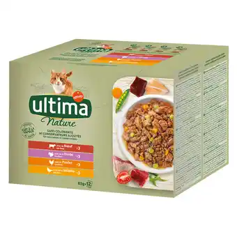 Zooplus 86 + 10 gratis! 96 x 85 g Ultima Cat - Nature: Vlees (Kip, Rund, Lam, gevogelte) aanbieding