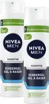 Bol.com NIVEA MEN Sensitive Scheergel - 2 x 200 ml - Voordeelverpakking aanbieding