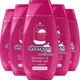 Bol.com Schwarzkopf Shampoo Kids Raspberry 6x250ml - Grootverpakking - Voor Lichaam & Haar aanbieding