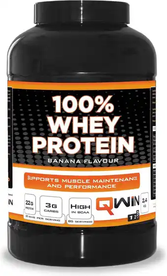 Bol.com QWIN 100% Whey Protein Banana - 2400 g aanbieding