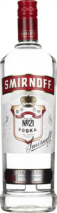 Drankdozijn Smirnoff Vodka 1LTR aanbieding