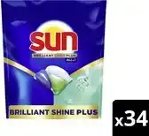 Bol.com Sun - Vaatwascapsules - Brilliant Shine Plus - All-in 1 - met Bio-enzymentechnologie - 34 Vaatwastabletten - Voordeelverpakki aanbieding