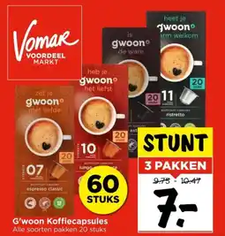 Vomar Voordeelmarkt G'woon Koffiecapsules aanbieding