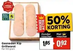 Vomar Voordeelmarkt Gesneden Kip Grillworst aanbieding