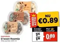 Vomar Voordeelmarkt Diepvries G'woon Roomijs aanbieding