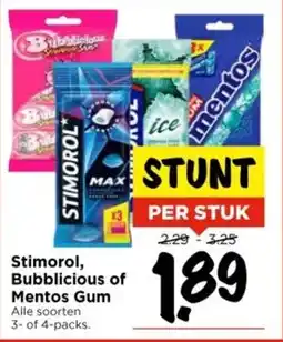 Vomar Voordeelmarkt Stimorol, Bubblicious of Mentos Gum aanbieding