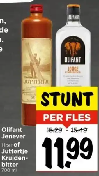 Vomar Voordeelmarkt Olifant Jenever of Juttertje Kruiden bitter aanbieding