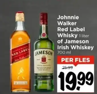 Vomar Voordeelmarkt Red Label Whisky  of Jameson Irish Whiskey aanbieding