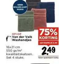 Vomar Voordeelmarkt OP=OP Van der Valk Washandjes aanbieding