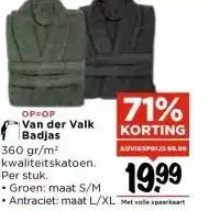 Vomar Voordeelmarkt OP=OP Van der Valk Badjas aanbieding