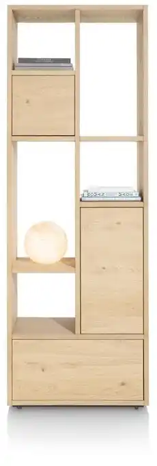 Xooon Lugana, Roomdivider 76 Cm - 2-Deuren + 1-Lade + 5-Niches - Natural aanbieding