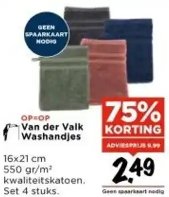 Vomar Voordeelmarkt Van der Valk Washandjes aanbieding