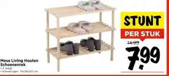 Vomar Voordeelmarkt Mesa living houten schoenenrek aanbieding