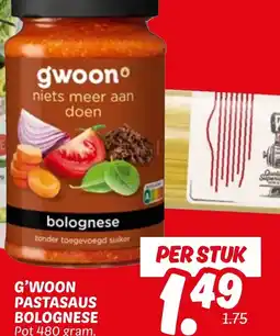 Dekamarkt G'woon pastasaus bolognese aanbieding