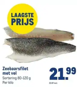 Makro Zeebaarsfilet met vel aanbieding