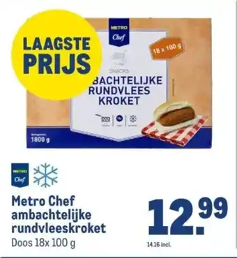 Makro Metro Chef ambachtelijke rundvleeskroket aanbieding