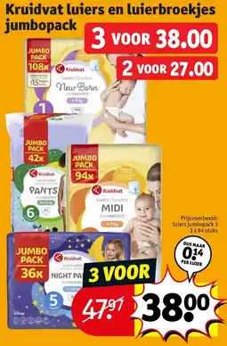 Kruidvat Kruidvat luiers en luierbroekjes jumbopack aanbieding