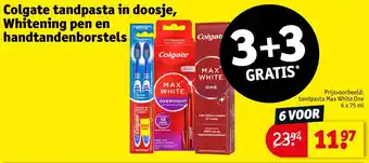 Kruidvat Colgate tandpasta in doosje, Whitening pen en handtandenborstels aanbieding