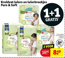 Kruidvat Kruidvat luiers en luierbroekjes Pure & Soft aanbieding