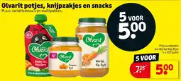 Kruidvat Olvarit potjes, knijpzakjes en snacks aanbieding