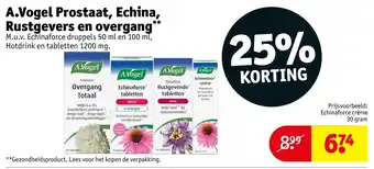 Kruidvat A.Vogel Prostaat, Echina, Rustgevers en overgang aanbieding