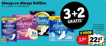 Kruidvat Always en Always Daillies aanbieding