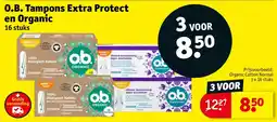 Kruidvat O.B. Tampons Extra Protect en Organic aanbieding