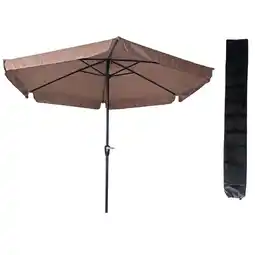 Praxis Parasol Gemini Taupe Ø300 cm | in Hoogte Verstelbaar | met Gratis Opberghoes aanbieding