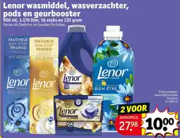 Kruidvat Lenor wasmiddel, wasverzachter, pods en geurbooster aanbieding