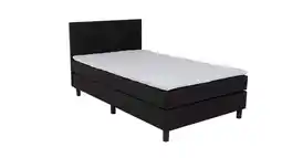 Bol.com Maxi Owen Boxspring 120x200 cm - Gestoffeerde Boxspring met Matras - Bed - Zwart - Tweepersoonsbed aanbieding