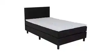 Bol.com Maxi Owen Boxspring 120x200 cm - Gestoffeerde Boxspring met Matras - Bed - Zwart - Tweepersoonsbed aanbieding