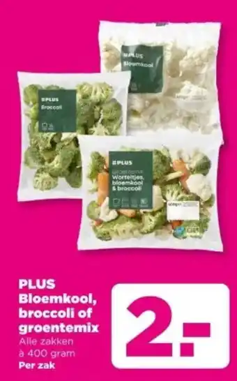 PLUS PLUS Bloemkool, broccoli of groentemix aanbieding