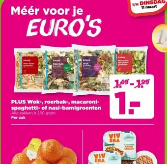 PLUS PLUS Wok, roerbak, macaroni spaghetti of nasibamigroenten aanbieding