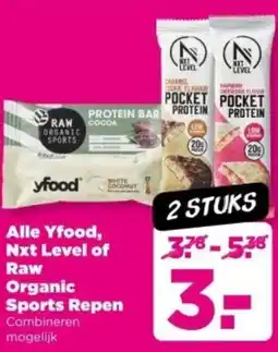 PLUS Alle Yfood, Nxt Level of Raw Organic Sports Repen aanbieding