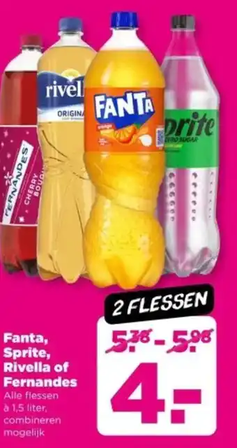 PLUS Fanta, Sprite, Rivella of Fernandes aanbieding