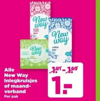 PLUS Alle New Way Inlegkruisjes of maand- verband aanbieding