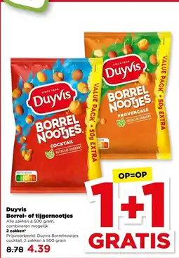 PLUS Duyvis Borrel- of tijgernootjes aanbieding