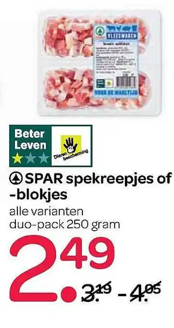 Spar Spar Spekreepjes Of -blokjes 250gram aanbieding