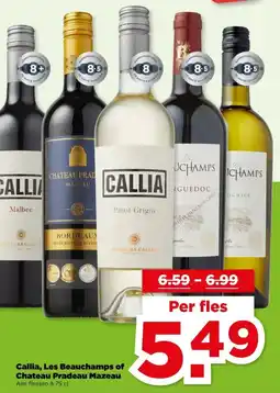 PLUS Callia, Les Beauchamps of Chateau Pradeau Mazeau aanbieding