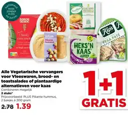 PLUS Alle Vegetarische vervangers voor Vleeswaren brood en toastsalades of plantaardige alternatieven voor kaas aanbieding