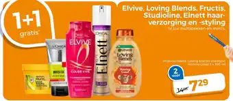 Trekpleister Elvive, Loving Blends, Fructis, Studioline, Elnett haar verzorging en styling aanbieding