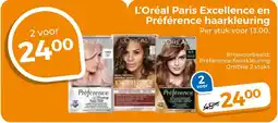 Trekpleister L'Oréal Paris Excellence en Préférence haarkleuring aanbieding