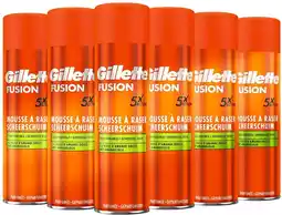 Bol.com 6x Gillette Fusion Scheerschuim Met Amandelolie Voor De Gevoelige Huid 250 ml aanbieding