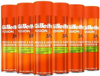 Bol.com 6x Gillette Fusion Scheerschuim Met Amandelolie Voor De Gevoelige Huid 250 ml aanbieding