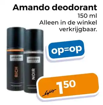 Trekpleister Amando deodorant aanbieding