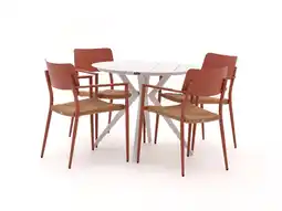 Kees Smit Bellagio Cino/Sora ø 90cm dining tuinset 5-delig stapelbaar aanbieding