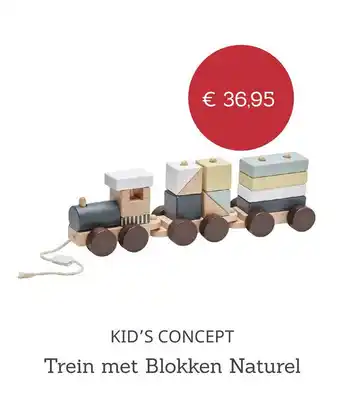 Baby Plus KID'S CONCEPT Trein met Blokken Naturel aanbieding