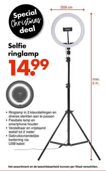 Wibra Selfie ringlamp aanbieding