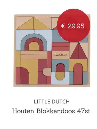 Baby Plus LITTLE DUTCH Houten Blokkendoos 47st. aanbieding