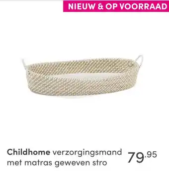 Baby & Tiener Childhome verzorgingsmand met matras geweven stro aanbieding